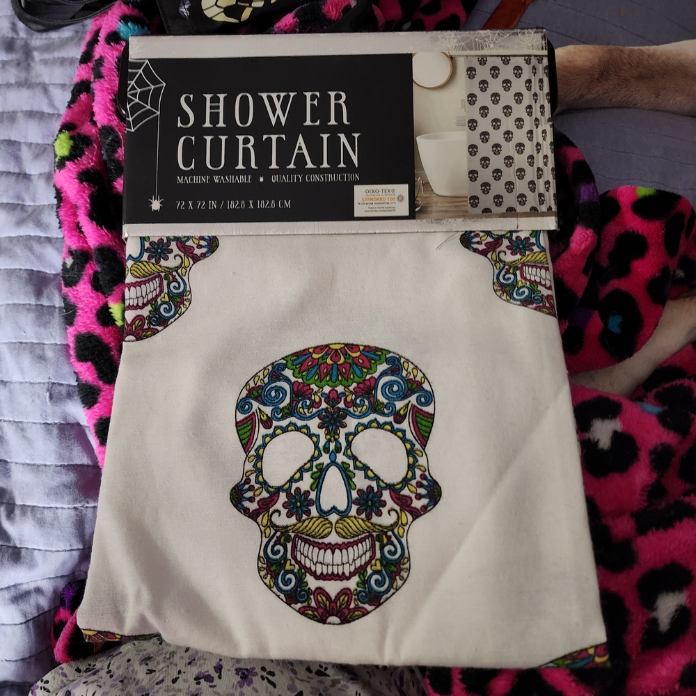 New Day Of The Dead Cloth Shower Curtain